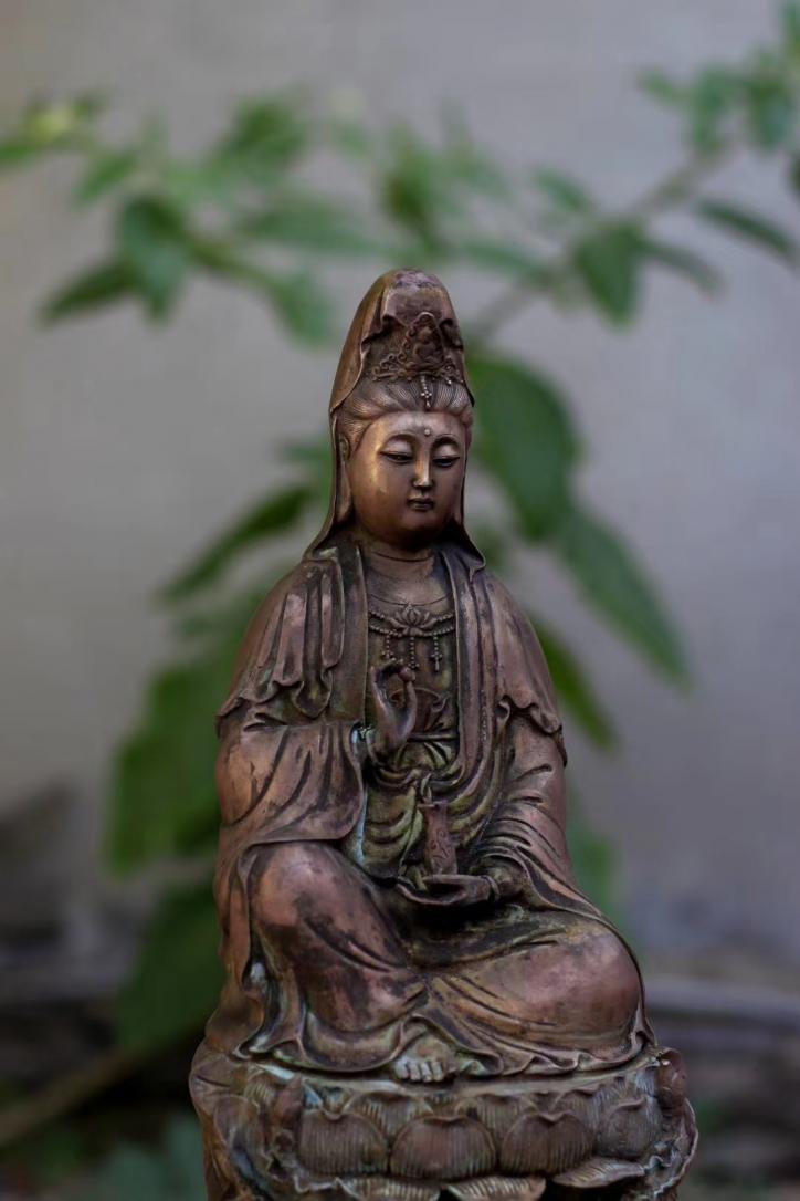 凈水觀音銅造像